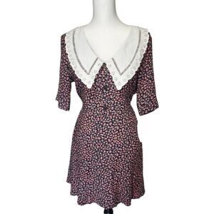 B‎ Darlin Floral Bib Collar Mini Dress Size Juniors 13/14